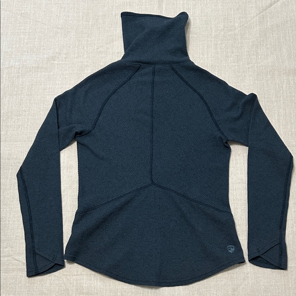 Kuhl Sweater Women's Small Blue Petra Turtleneck Long Sleeve Waffle Knit - Picture 8 of 15